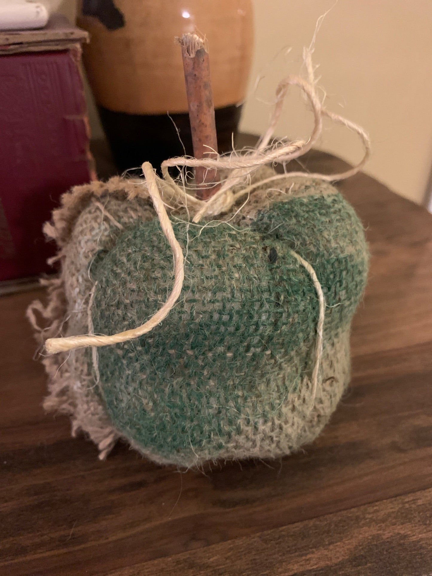 Handmade Burlap Pumpkin- LG - 1