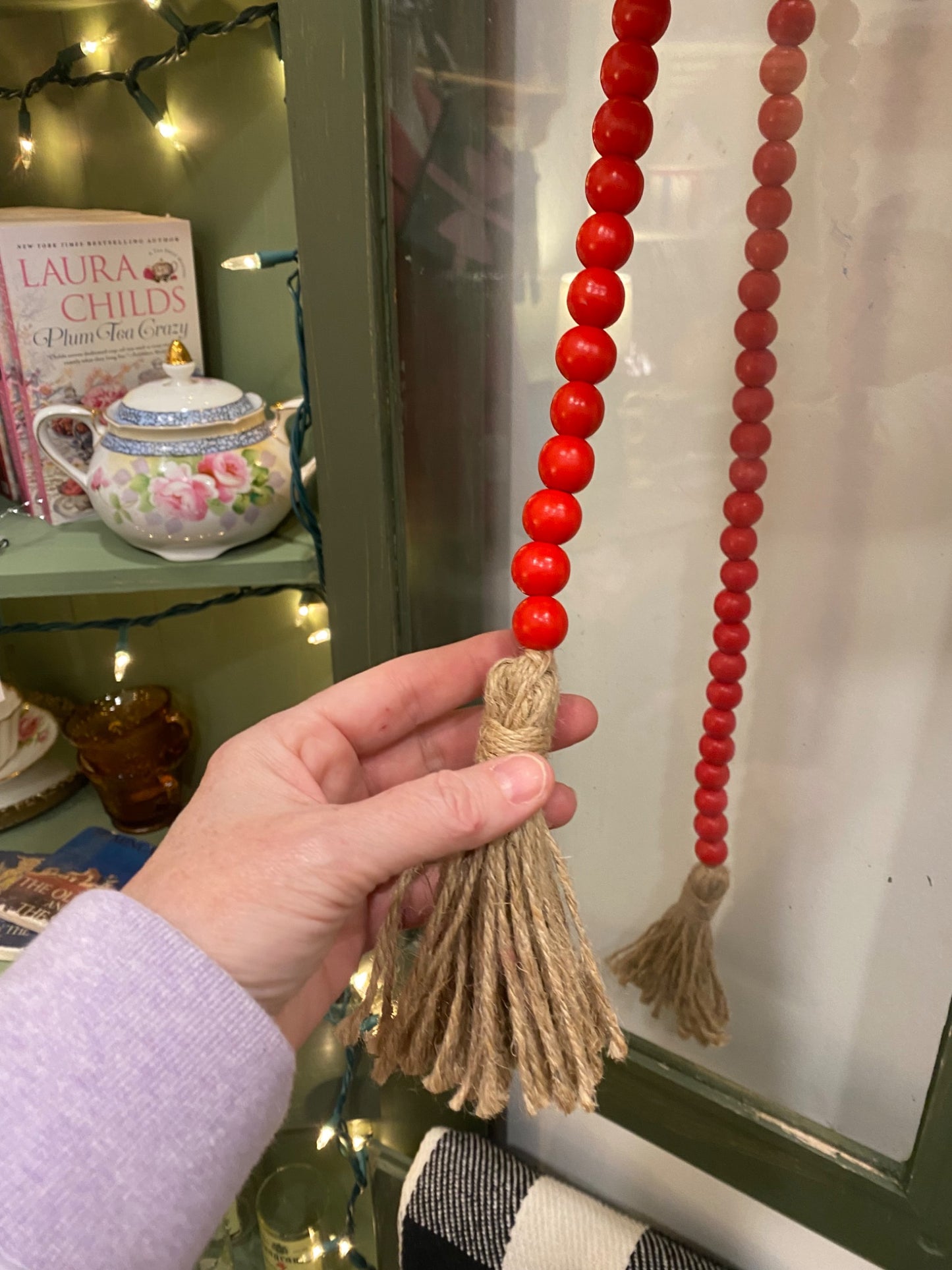 Red Wood Beads - 1