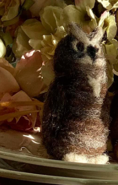 great horned felted owl