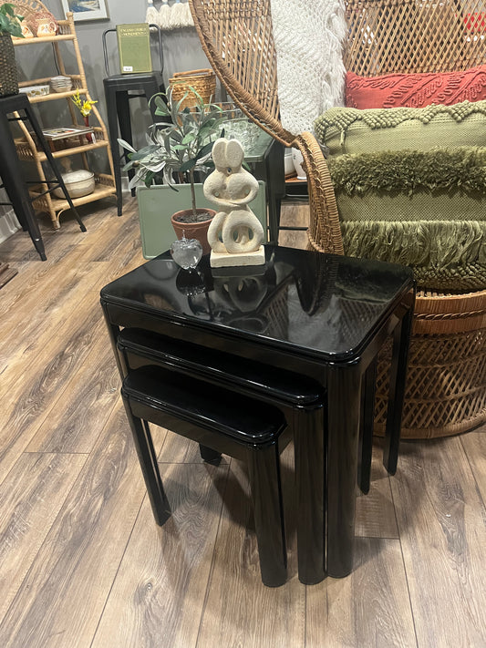 Black lacquer nesting tables