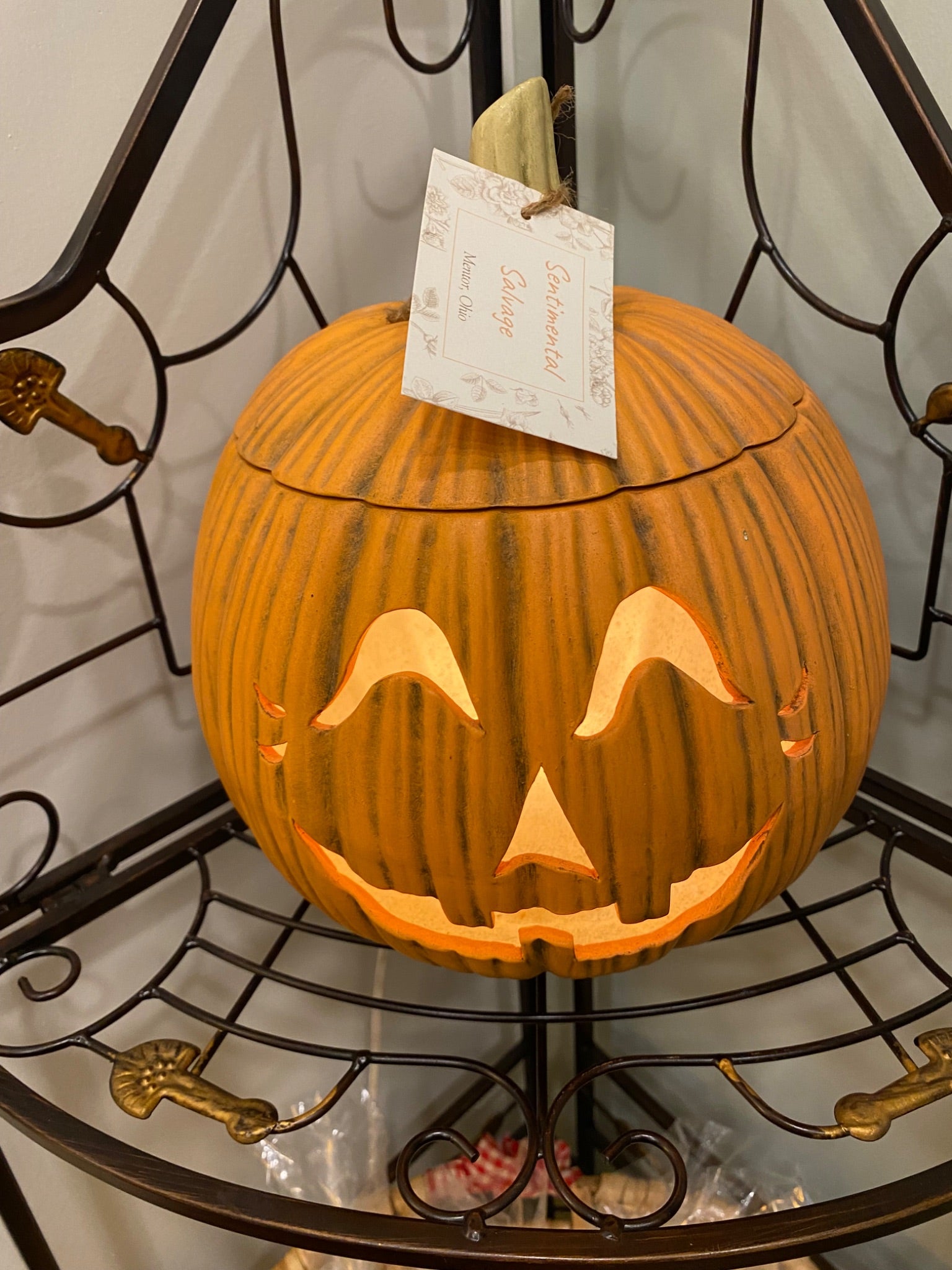 Vintage Pumpkin Ceramic Light - 1