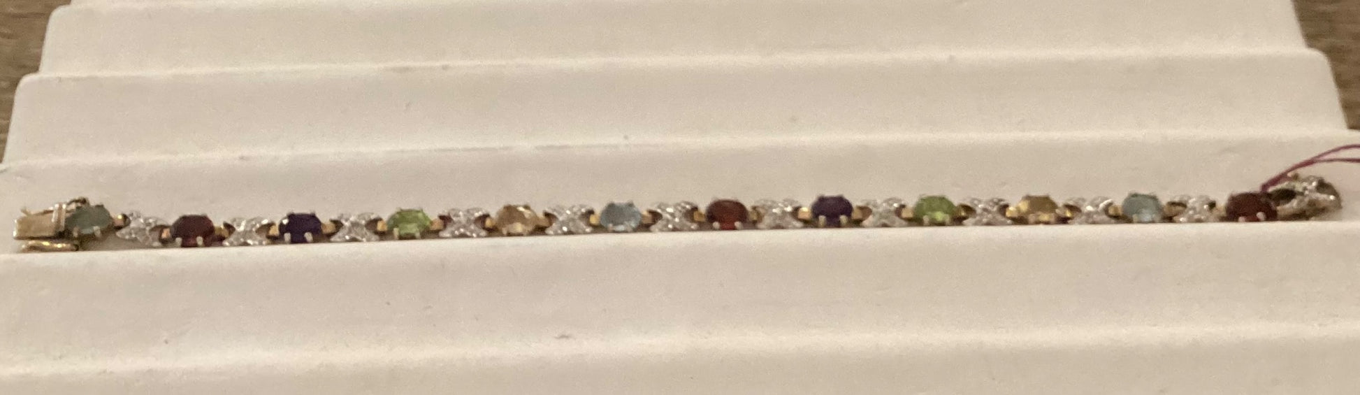 Sterling multi real gem bracelet - 1