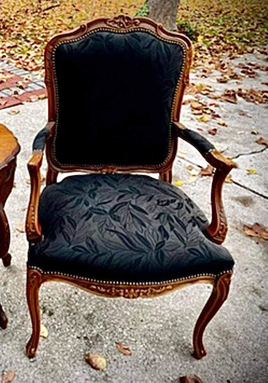 Black Louis XIV Accent Chair