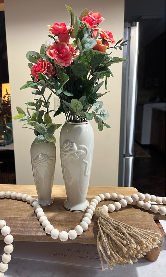 Pair Lenox Rose Vases