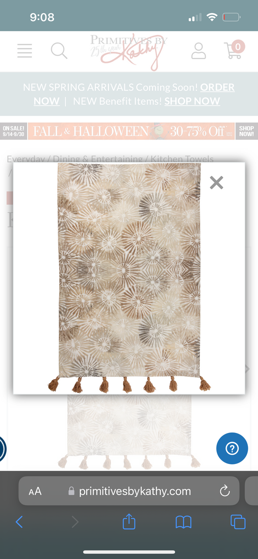 Neutral Tassel Kitchen Towel